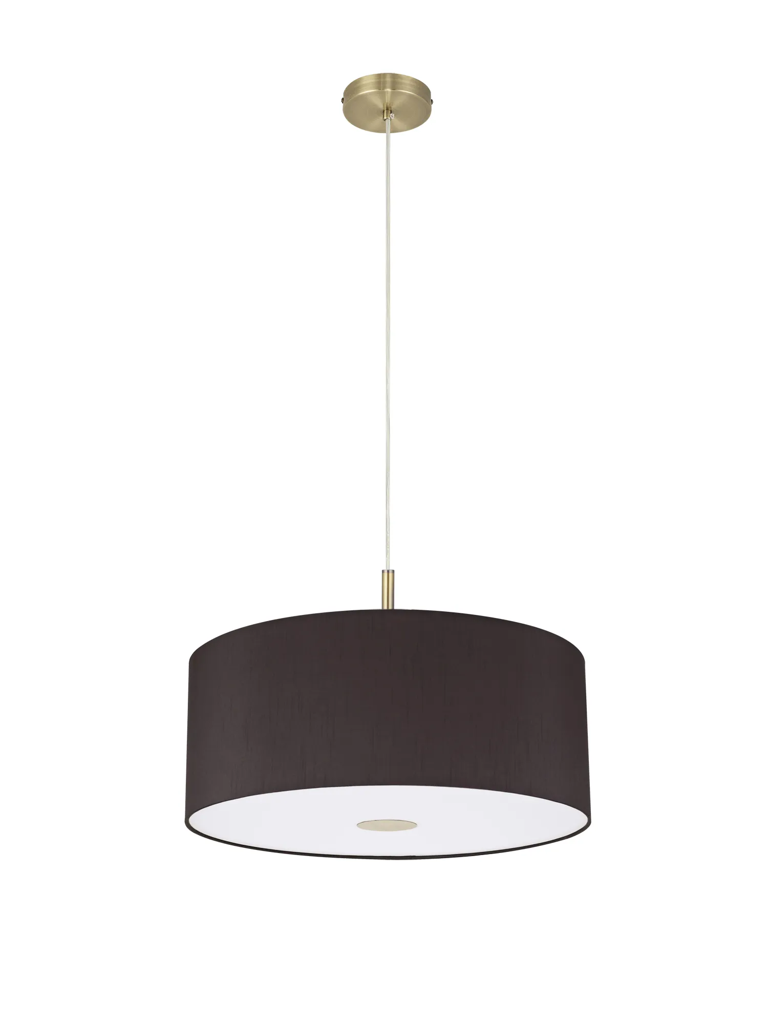 Baymont 50cm Pendant 1 Light Antique Brass, Black, Frosted Diffuser DK0229  Deco Baymont AB BL